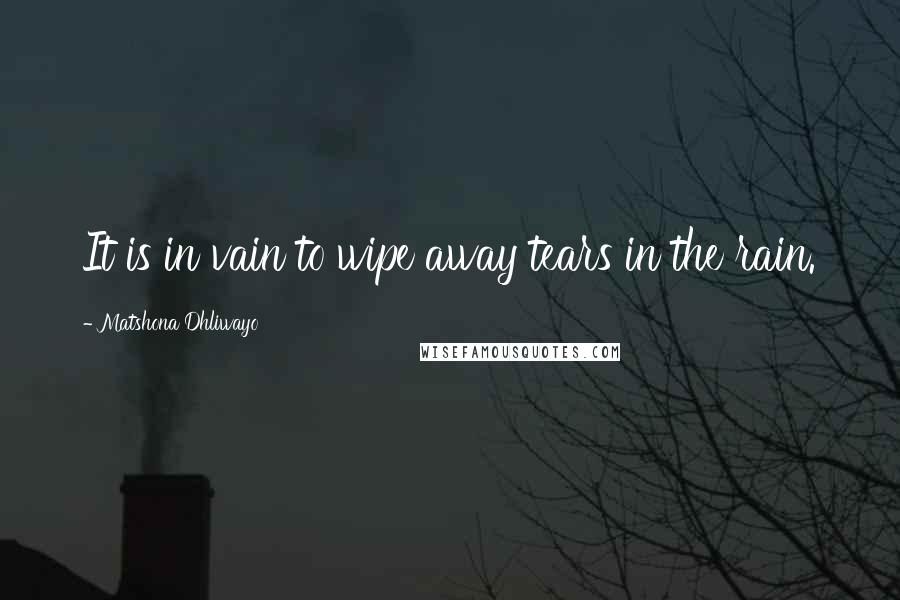 Matshona Dhliwayo Quotes: It is in vain to wipe away tears in the rain.