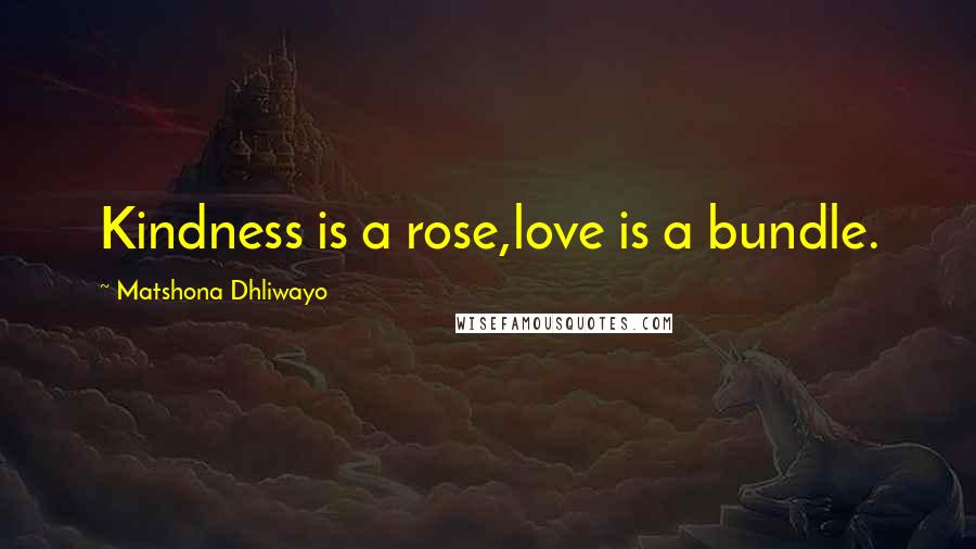 Matshona Dhliwayo Quotes: Kindness is a rose,love is a bundle.