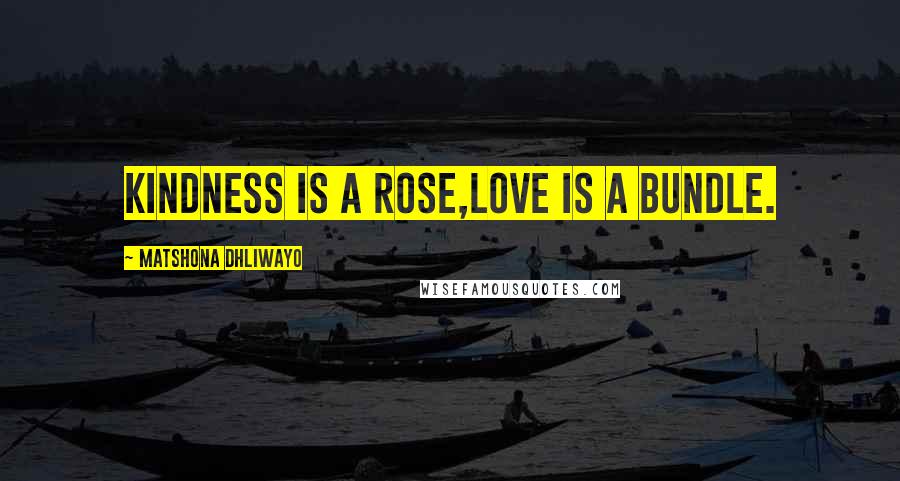 Matshona Dhliwayo Quotes: Kindness is a rose,love is a bundle.