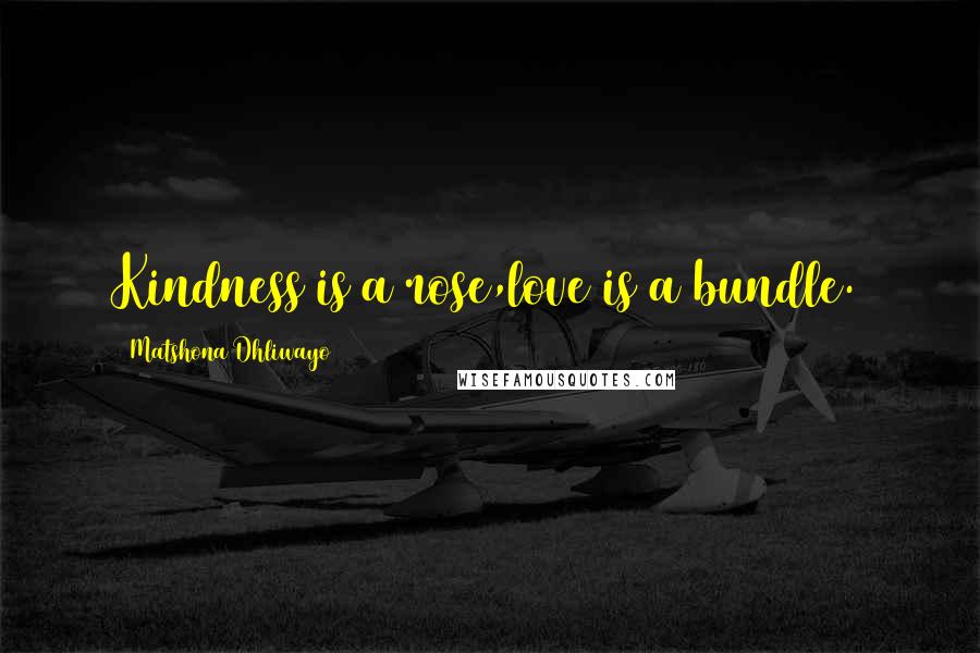 Matshona Dhliwayo Quotes: Kindness is a rose,love is a bundle.