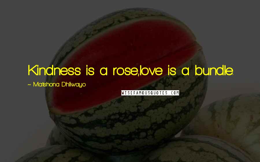 Matshona Dhliwayo Quotes: Kindness is a rose,love is a bundle.