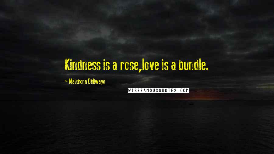 Matshona Dhliwayo Quotes: Kindness is a rose,love is a bundle.