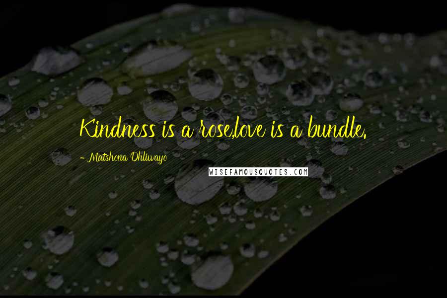 Matshona Dhliwayo Quotes: Kindness is a rose,love is a bundle.