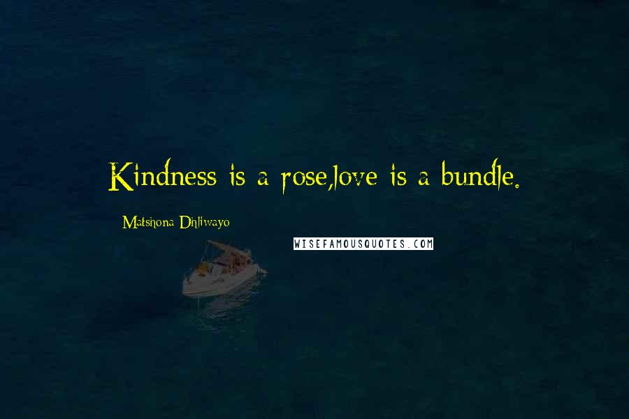 Matshona Dhliwayo Quotes: Kindness is a rose,love is a bundle.
