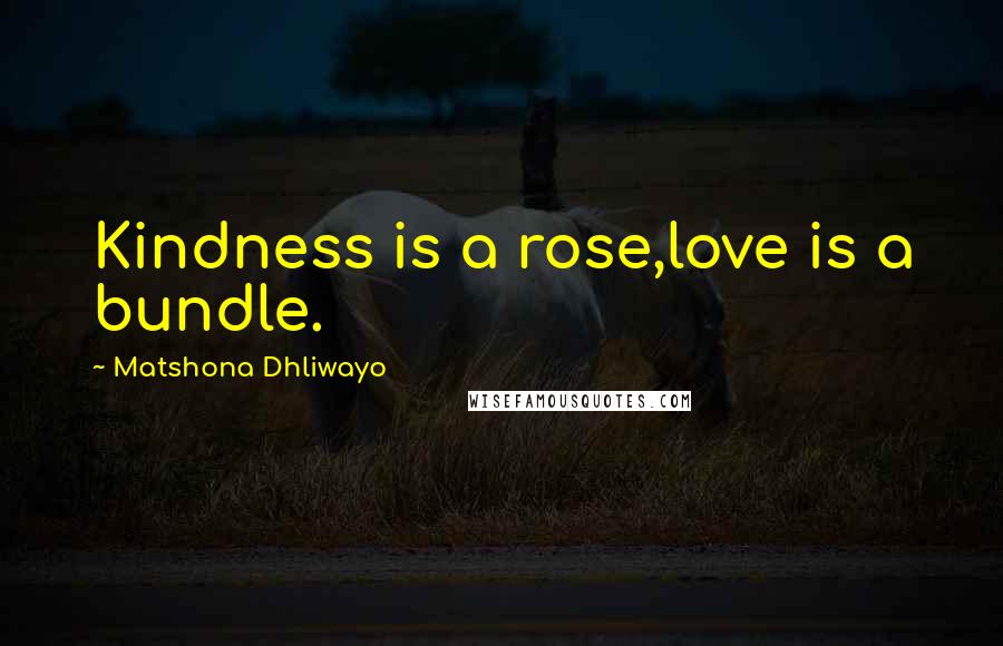 Matshona Dhliwayo Quotes: Kindness is a rose,love is a bundle.