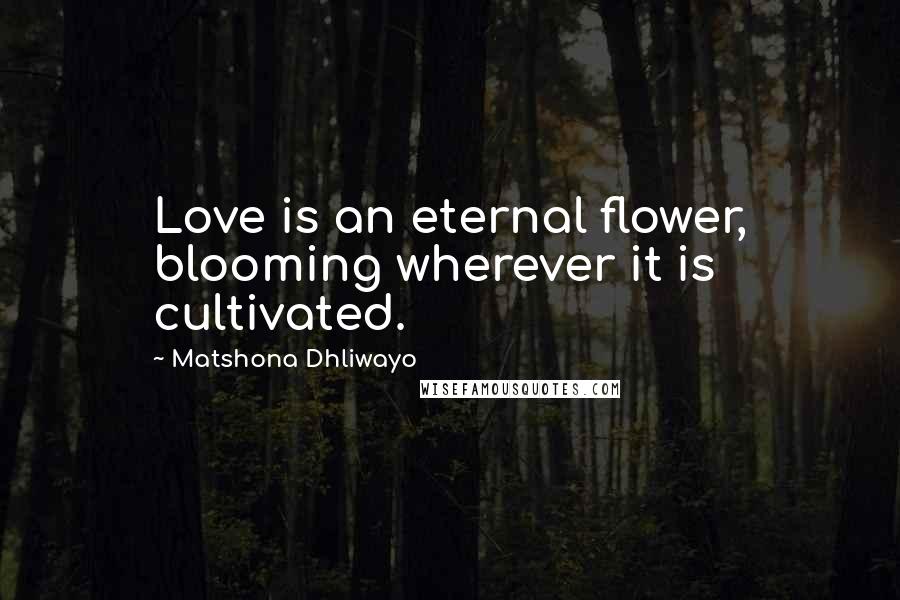 Matshona Dhliwayo Quotes: Love is an eternal flower, blooming wherever it is cultivated.