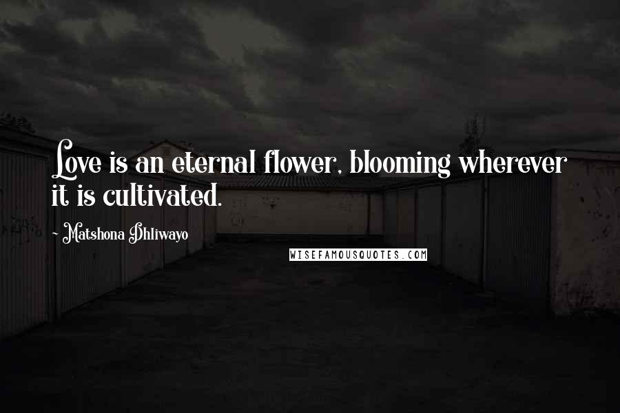 Matshona Dhliwayo Quotes: Love is an eternal flower, blooming wherever it is cultivated.