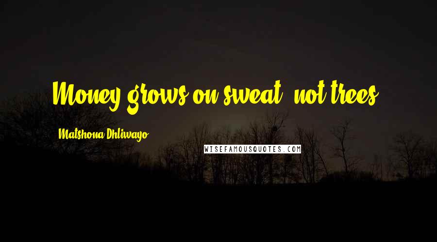 Matshona Dhliwayo Quotes: Money grows on sweat, not trees.