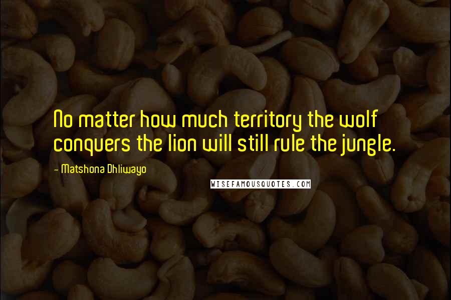 Matshona Dhliwayo Quotes: No matter how much territory the wolf conquers the lion will still rule the jungle.