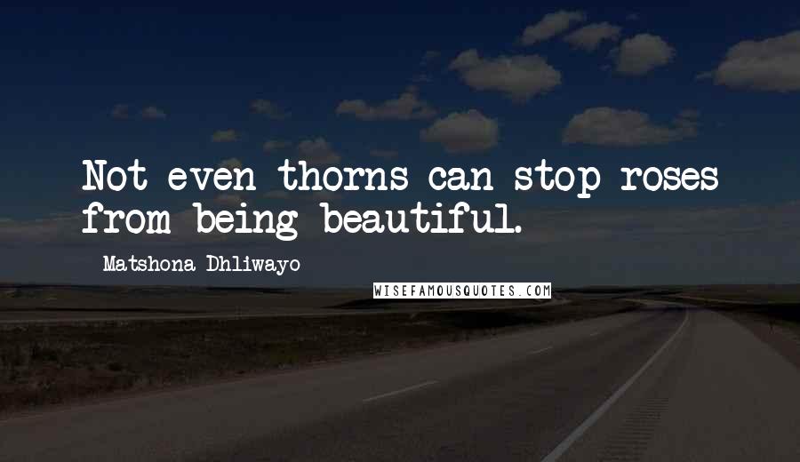 Matshona Dhliwayo Quotes: Not even thorns can stop roses from being beautiful.