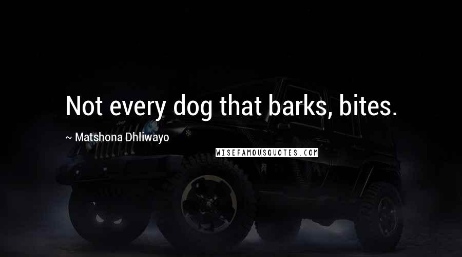 Matshona Dhliwayo Quotes: Not every dog that barks, bites.