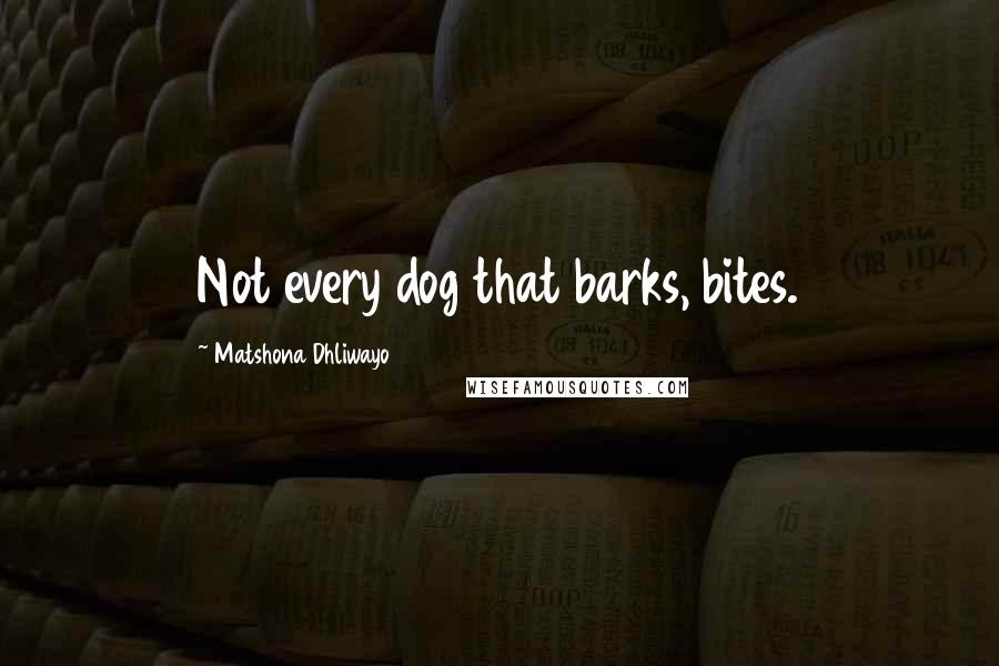 Matshona Dhliwayo Quotes: Not every dog that barks, bites.