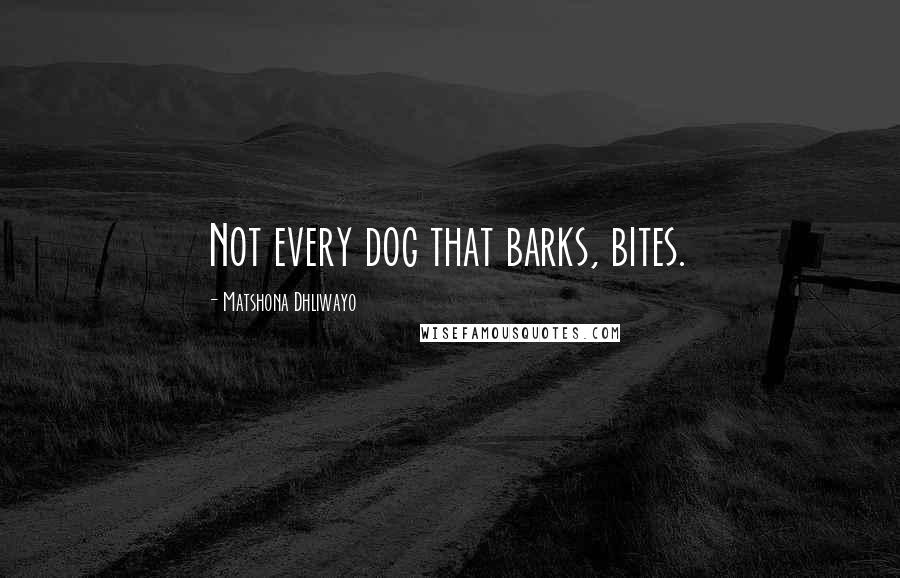 Matshona Dhliwayo Quotes: Not every dog that barks, bites.