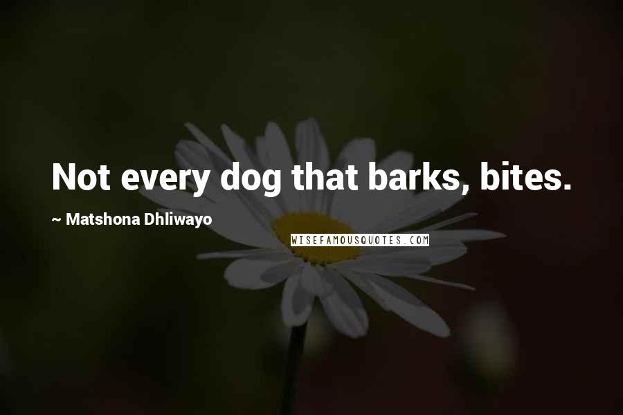 Matshona Dhliwayo Quotes: Not every dog that barks, bites.