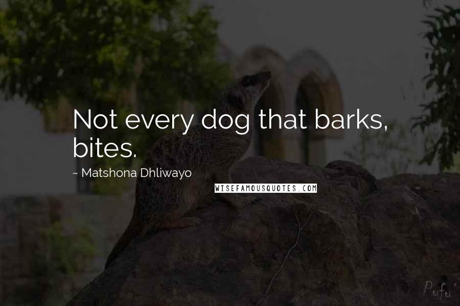 Matshona Dhliwayo Quotes: Not every dog that barks, bites.