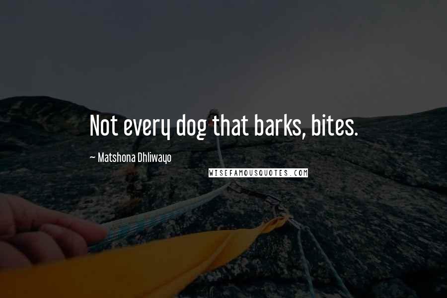 Matshona Dhliwayo Quotes: Not every dog that barks, bites.