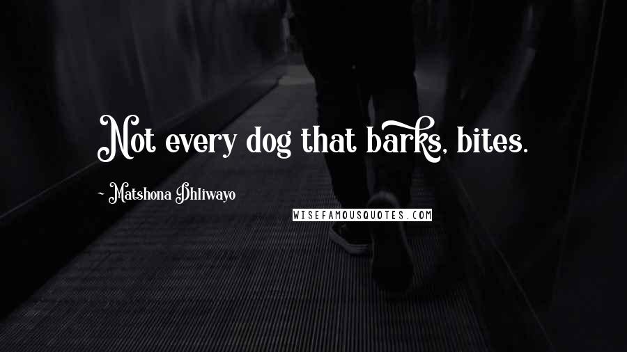 Matshona Dhliwayo Quotes: Not every dog that barks, bites.