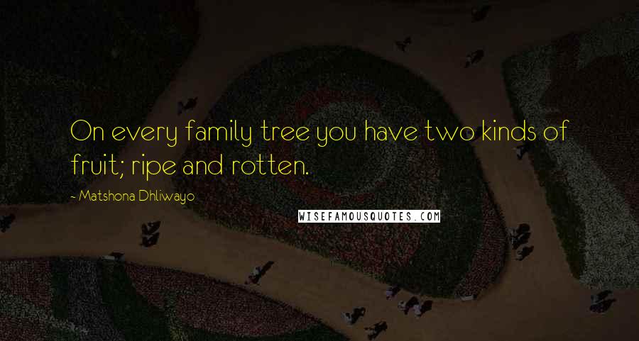 Matshona Dhliwayo Quotes: On every family tree you have two kinds of fruit; ripe and rotten.