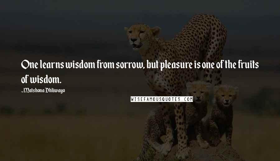Matshona Dhliwayo Quotes: One learns wisdom from sorrow, but pleasure is one of the fruits of wisdom.