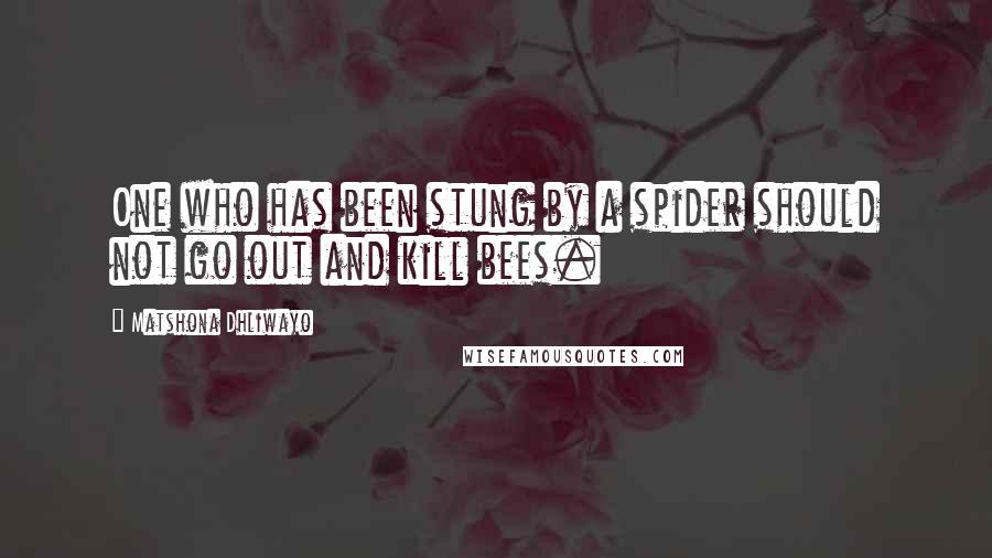 Matshona Dhliwayo Quotes: One who has been stung by a spider should not go out and kill bees.