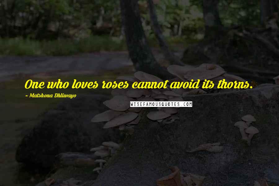 Matshona Dhliwayo Quotes: One who loves roses cannot avoid its thorns.