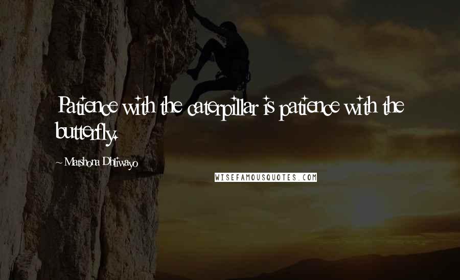 Matshona Dhliwayo Quotes: Patience with the caterpillar is patience with the butterfly.