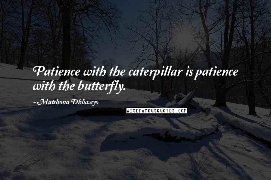 Matshona Dhliwayo Quotes: Patience with the caterpillar is patience with the butterfly.