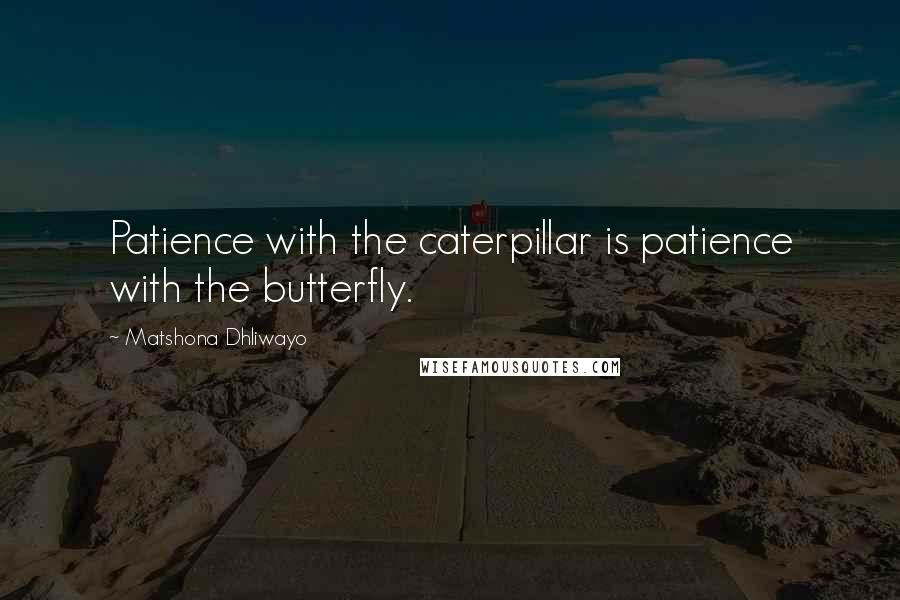 Matshona Dhliwayo Quotes: Patience with the caterpillar is patience with the butterfly.