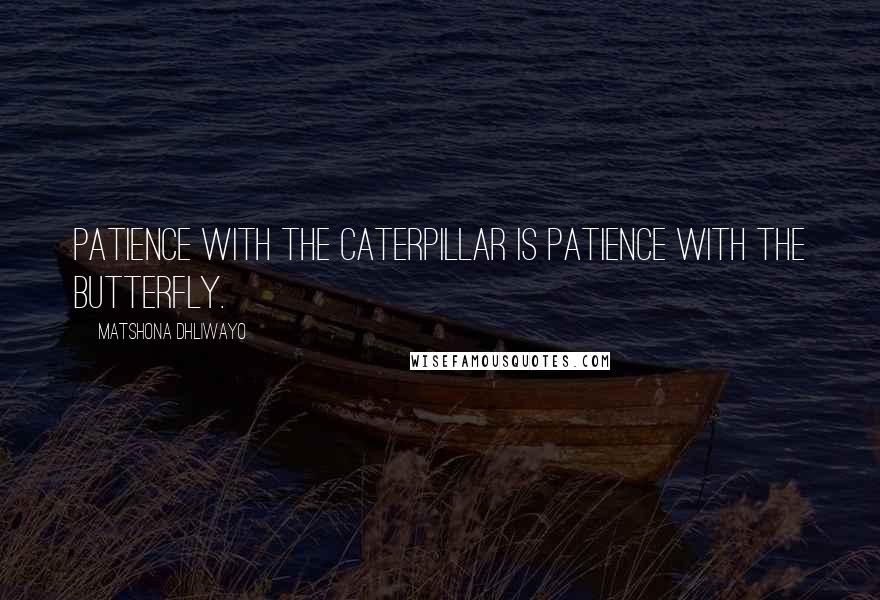 Matshona Dhliwayo Quotes: Patience with the caterpillar is patience with the butterfly.