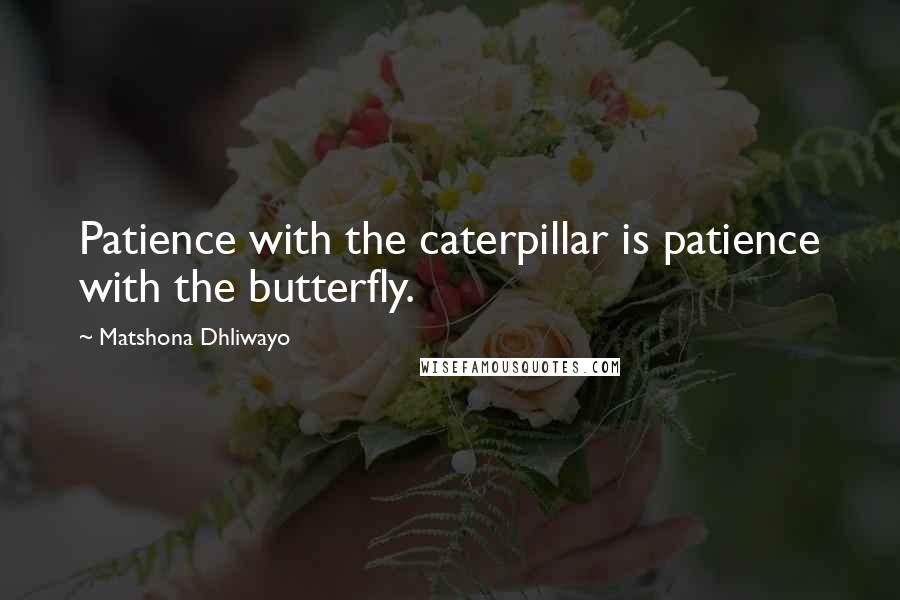 Matshona Dhliwayo Quotes: Patience with the caterpillar is patience with the butterfly.