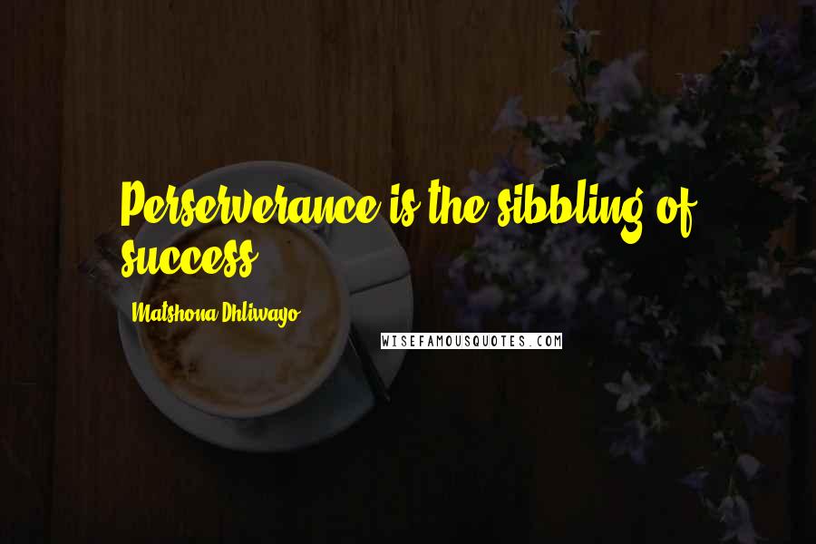 Matshona Dhliwayo Quotes: Perserverance is the sibbling of success.