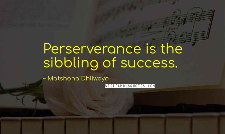 Matshona Dhliwayo Quotes: Perserverance is the sibbling of success.