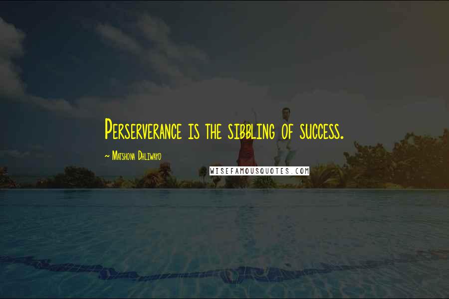 Matshona Dhliwayo Quotes: Perserverance is the sibbling of success.