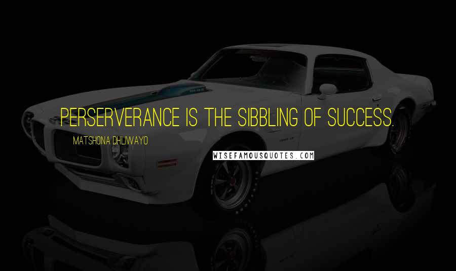 Matshona Dhliwayo Quotes: Perserverance is the sibbling of success.