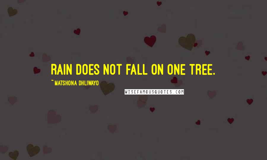 Matshona Dhliwayo Quotes: Rain does not fall on one tree.