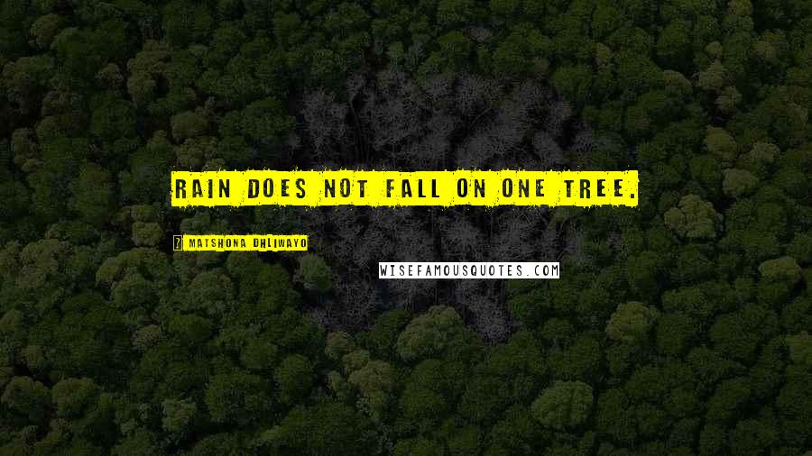 Matshona Dhliwayo Quotes: Rain does not fall on one tree.