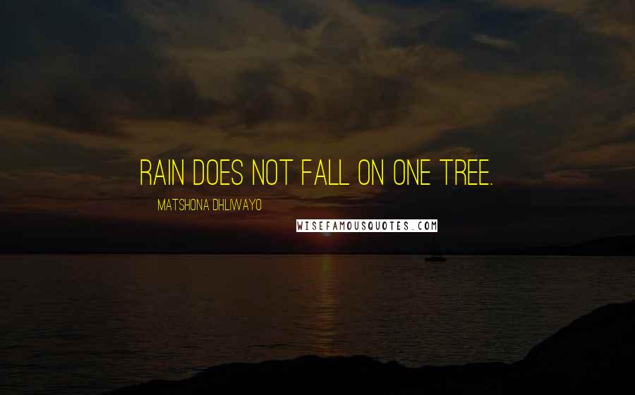 Matshona Dhliwayo Quotes: Rain does not fall on one tree.