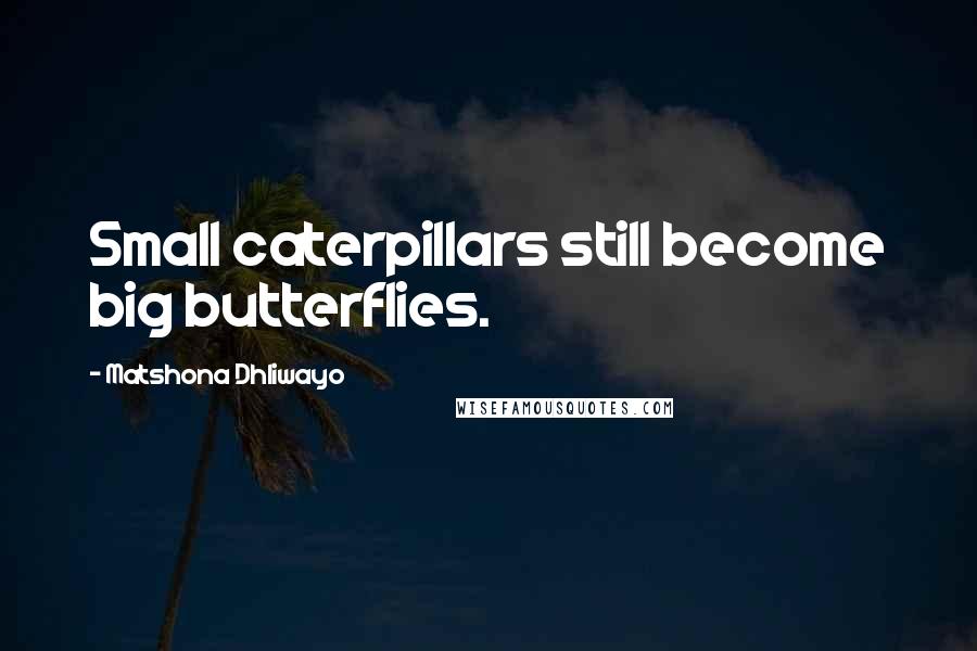 Matshona Dhliwayo Quotes: Small caterpillars still become big butterflies.