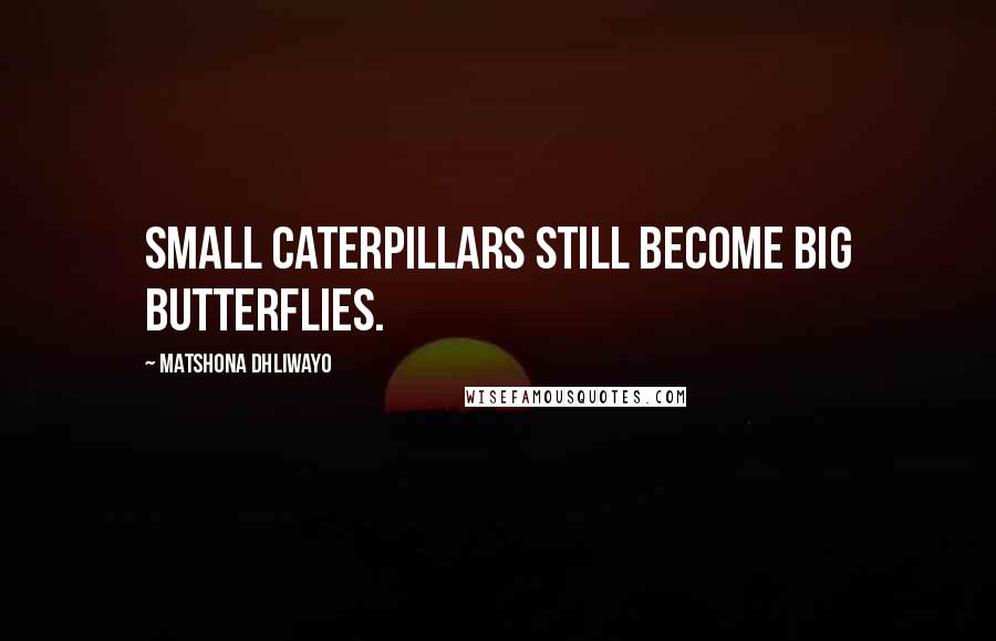 Matshona Dhliwayo Quotes: Small caterpillars still become big butterflies.