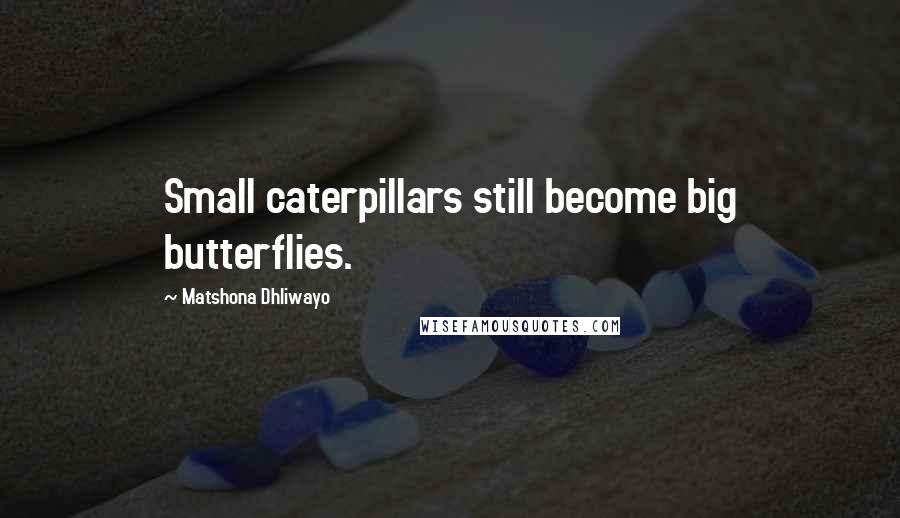 Matshona Dhliwayo Quotes: Small caterpillars still become big butterflies.