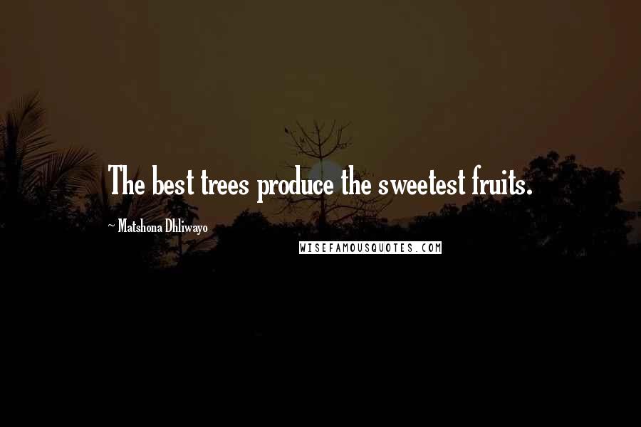 Matshona Dhliwayo Quotes: The best trees produce the sweetest fruits.