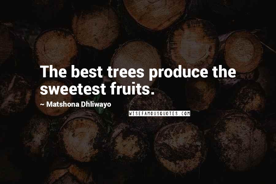 Matshona Dhliwayo Quotes: The best trees produce the sweetest fruits.