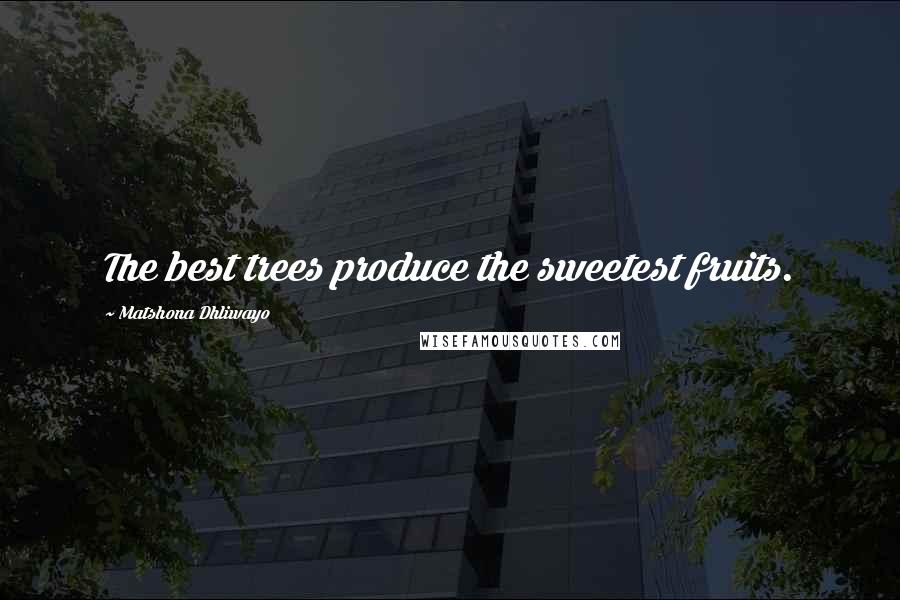 Matshona Dhliwayo Quotes: The best trees produce the sweetest fruits.