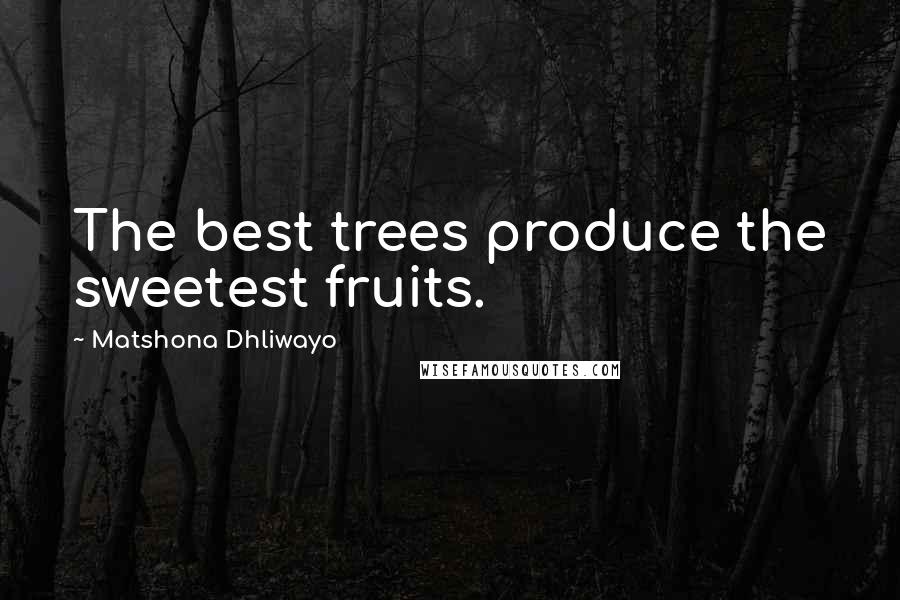 Matshona Dhliwayo Quotes: The best trees produce the sweetest fruits.