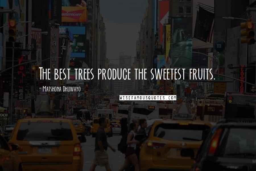 Matshona Dhliwayo Quotes: The best trees produce the sweetest fruits.