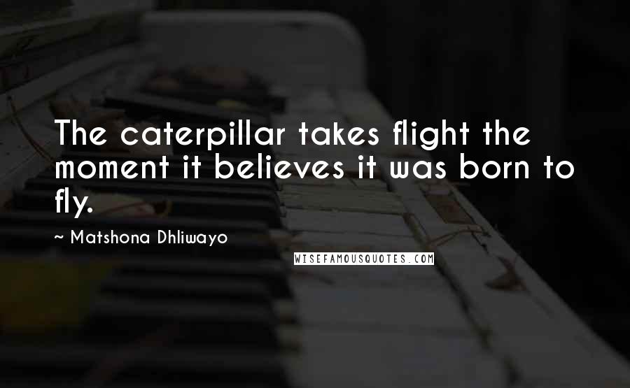 Matshona Dhliwayo Quotes: The caterpillar takes flight the moment it believes it was born to fly.
