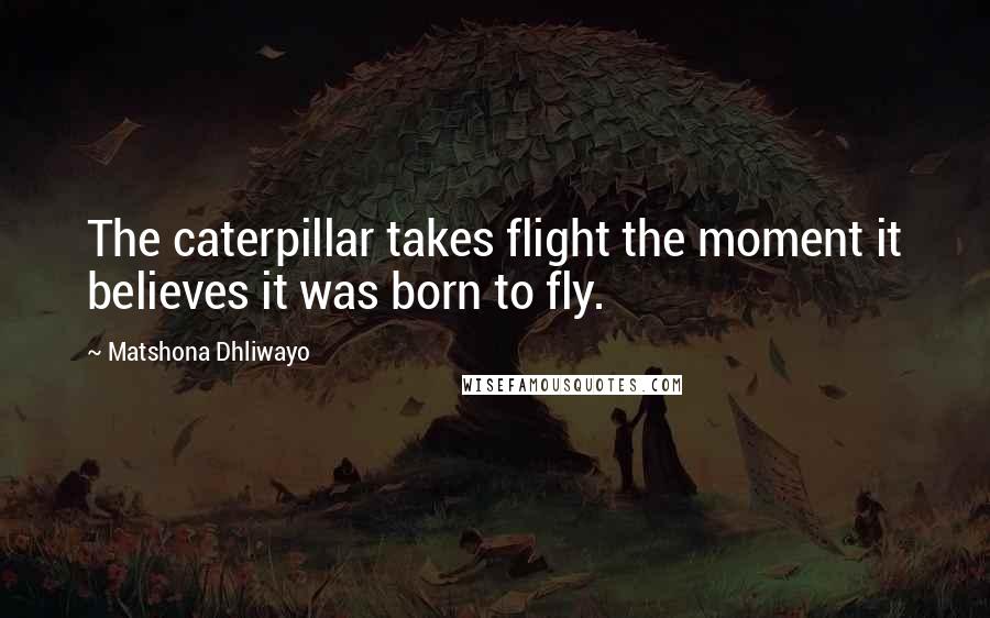 Matshona Dhliwayo Quotes: The caterpillar takes flight the moment it believes it was born to fly.