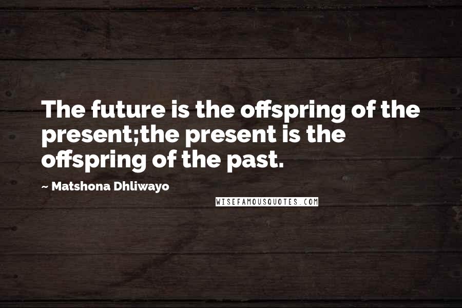 Matshona Dhliwayo Quotes: The future is the offspring of the present;the present is the offspring of the past.