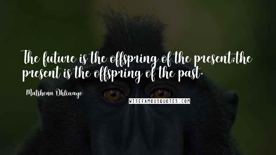 Matshona Dhliwayo Quotes: The future is the offspring of the present;the present is the offspring of the past.