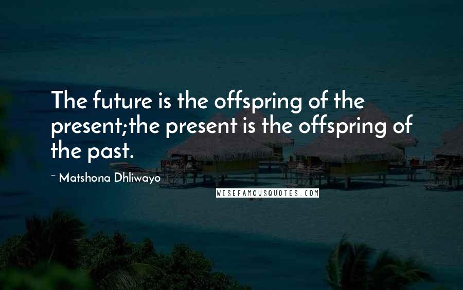 Matshona Dhliwayo Quotes: The future is the offspring of the present;the present is the offspring of the past.